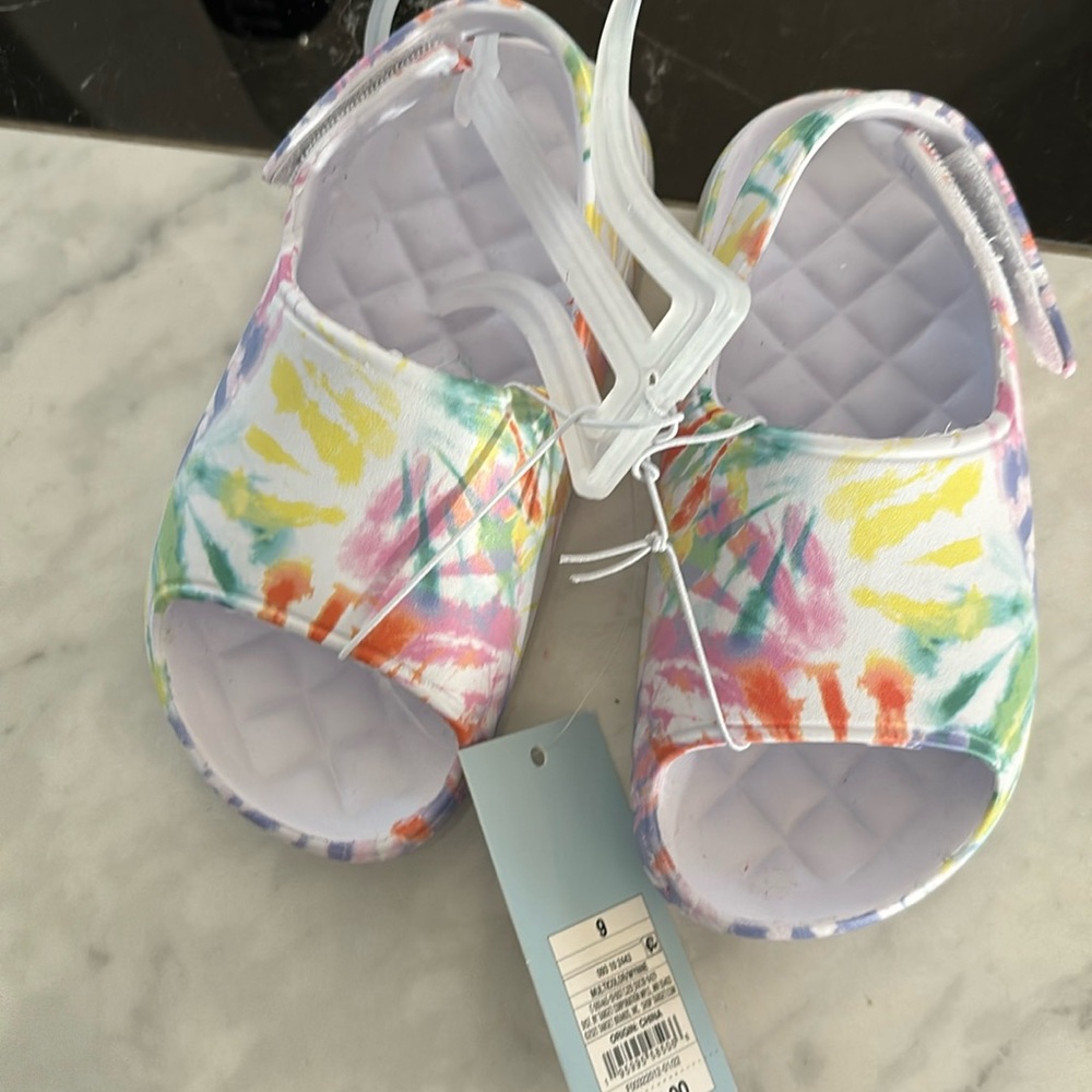 Brand new cat and jack tie dye sandals size 9